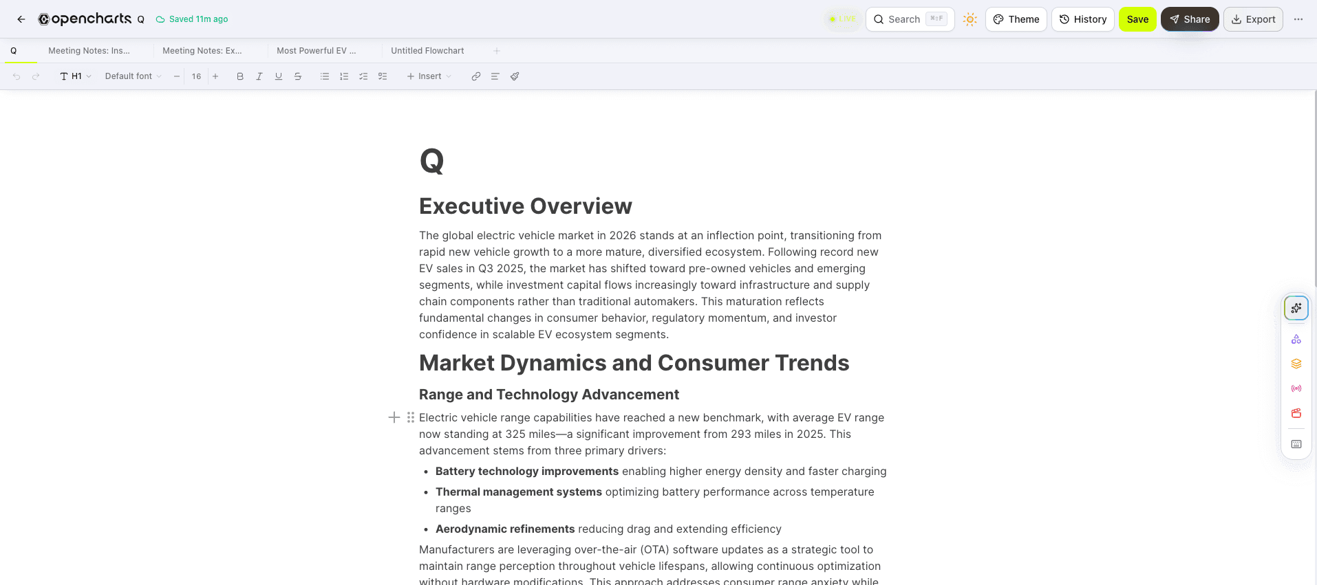 Notes in OpenCharts